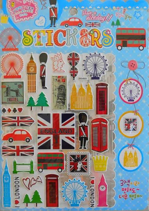 3D Big Ben Bobby Angleterre Londres Autocollant pour Enfants Artisanat Maternelle Anniversaire 1 feuille BIG1