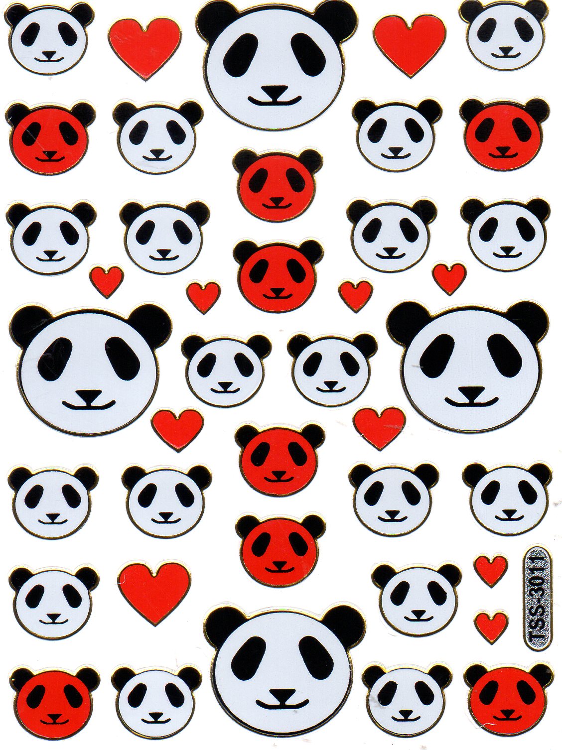 Teddy Pandabär Panda Animaux colorés Autocollant Sticker effet métallique paillettes Enfants Bricolage Maternelle 1 Feuille 02