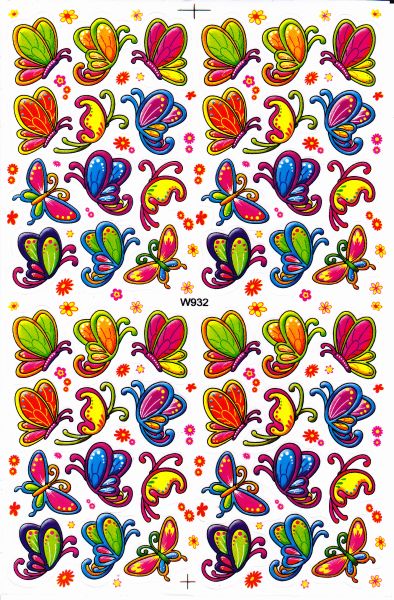 Papillons Insectes Animaux Autocollants pour Enfants Artisanat Maternelle Anniversaire 1 feuille 005