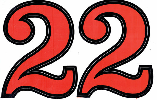 Grosse Nummer 2 rot 165 mm hoch Aufkleber Sticker Motorrad Roller Skateboard Auto Tuning Modellbau selbstklebend 050