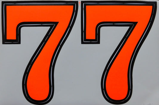 Grosse Nummer 7 orange 165 mm hoch Aufkleber Sticker Motorrad Roller Skateboard Auto Tuning Modellbau selbstklebend 081