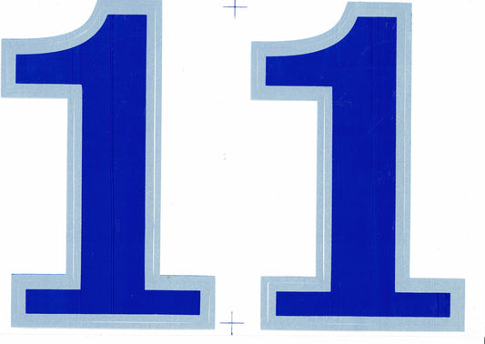 Grosse Nummer 1 blau 165 mm hoch Aufkleber Sticker Motorrad Roller Skateboard Auto Tuning Modellbau selbstklebend 093