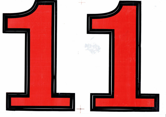 Grosse Nummer 1 rot 165 mm hoch Aufkleber Sticker Motorrad Roller Skateboard Auto Tuning Modellbau selbstklebend 0955