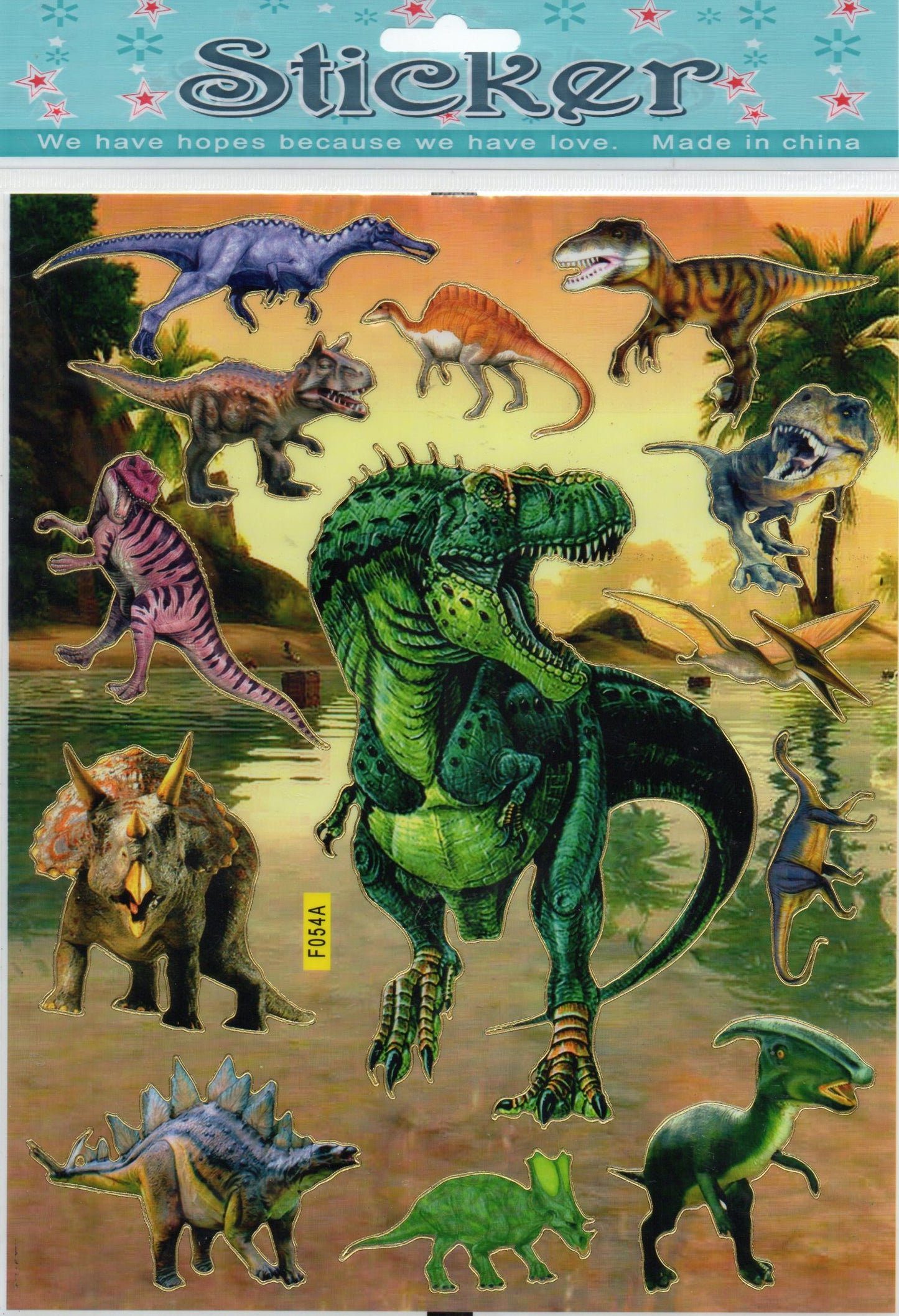 Dinosaure Dino Jurassic T-Rex Raptor Saurian Autocollant Coloré pour Enfants Artisanat Maternelle Anniversaire 1 feuille 010