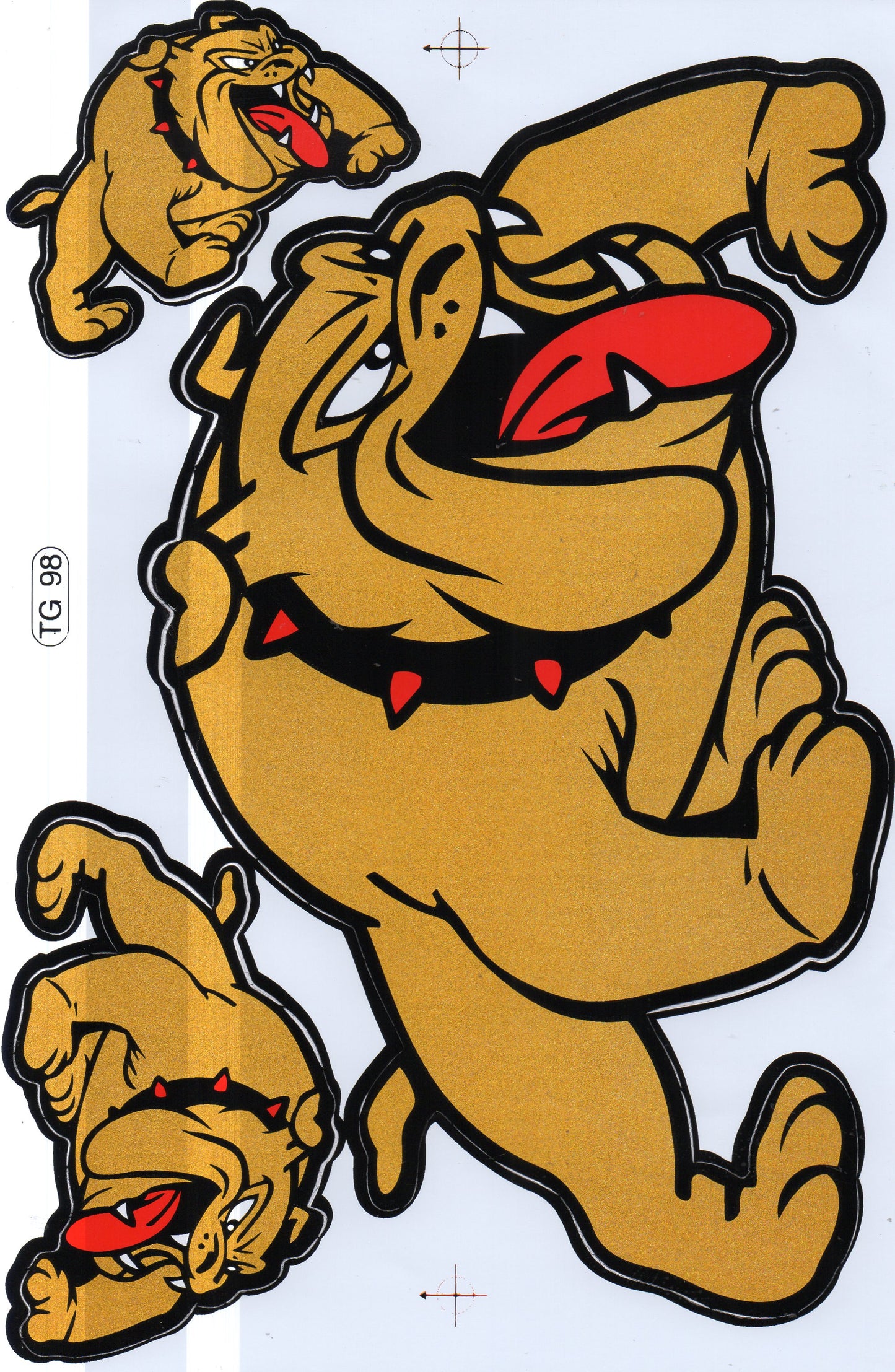 Bulldog dog gold sticker motorcycle scooter skateboard car tuning model building self-adhesive 102