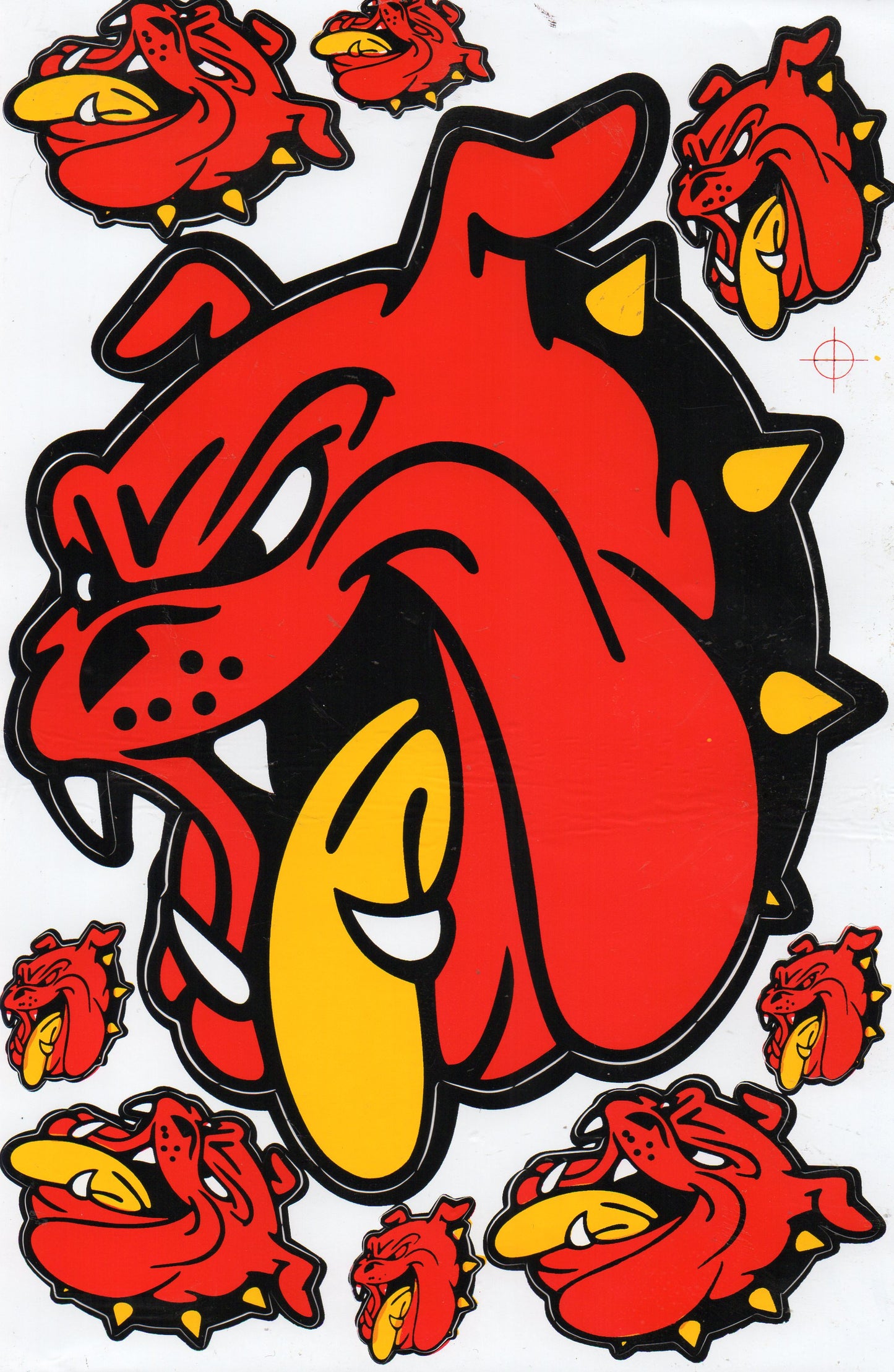Bulldogge Hund rot Aufkleber Sticker Motorrad Roller Skateboard Auto Tuning Modellbau selbstklebend 113