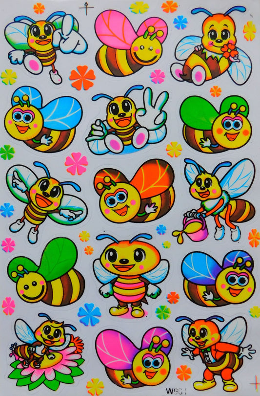 Bienen Hummel Wespe Biene Insekten Tiere Aufkleber Sticker für Kinder Basteln Kindergarten Geburtstag 1 Bogen 115