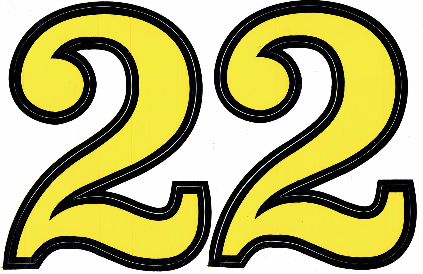 Grand numéro 2 jaune 165 mm de haut autocollant moto scooter skateboard voiture tuning modèle bâtiment auto-adhésif 125