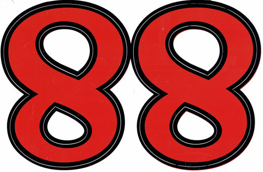 Grosse Nummer 8 rot 165 mm hoch Aufkleber Sticker Motorrad Roller Skateboard Auto Tuning Modellbau selbstklebend 127