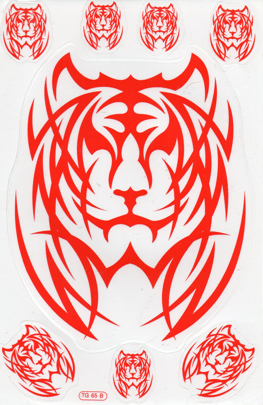 Tiger Flammen Feuer rot Aufkleber Sticker Motorrad Roller Skateboard Auto Tuning Modellbau selbstklebend 016