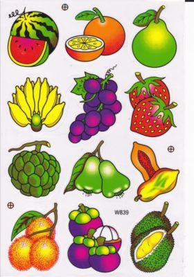 Fruits Pastèque Orange Banane Autocollants pour Enfants Artisanat Maternelle Anniversaire 1 feuille 288