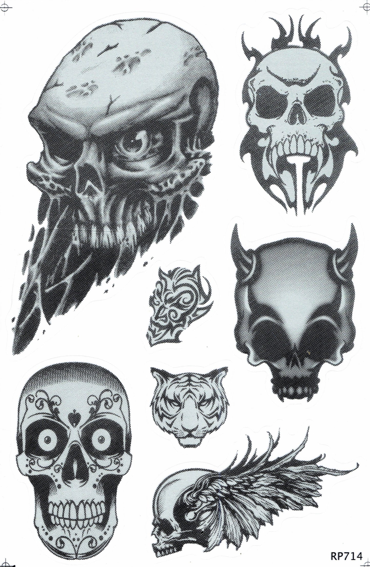 Diable tête de mort tête de mort autocollant moto scooter planche à roulettes voiture tuning modèle construction auto-adhésif 291
