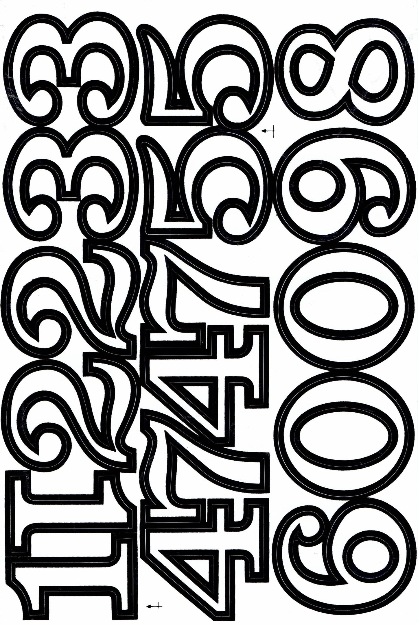 Numéros 123 blanc 50 mm haut autocollant pour dossiers de bureau enfants artisanat maternelle anniversaire 1 feuille 296