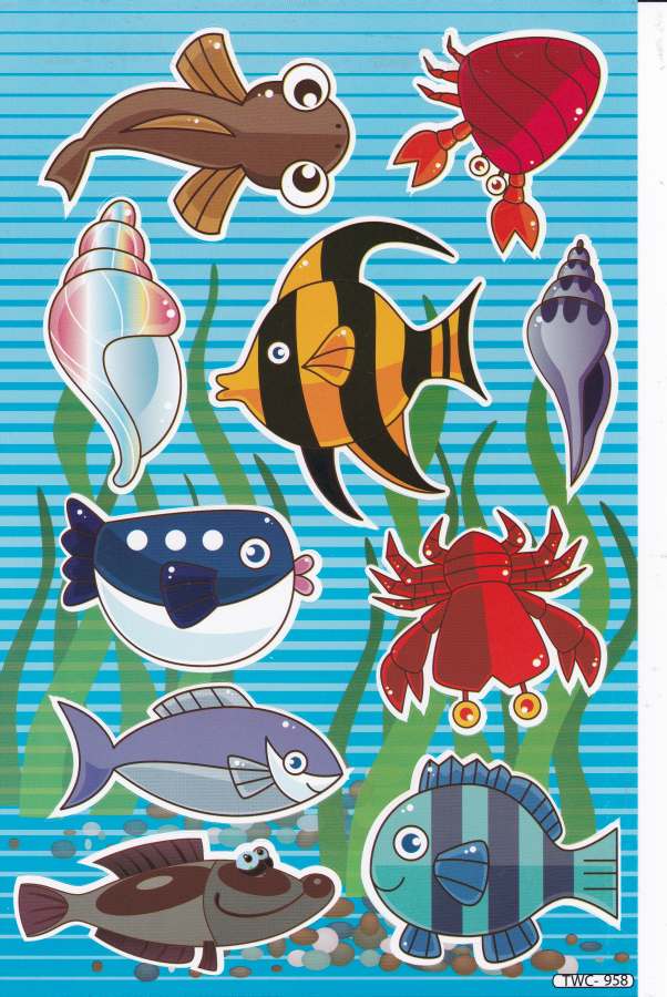 Aquarium Sticker Set – Tropical Fish, Coral & Underwater World Stickers for Kids