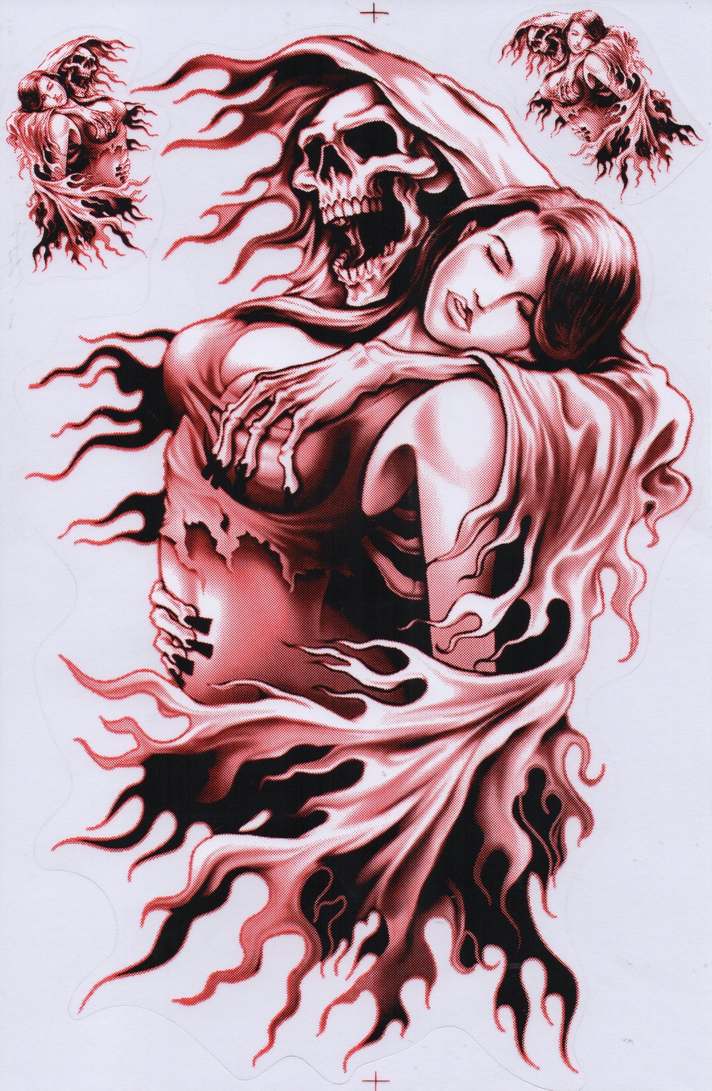 Grim Reaper Woman Skull Sticker Motorbike Scooter Skateboard Car Tuning Model Building Self-Adhesive 463