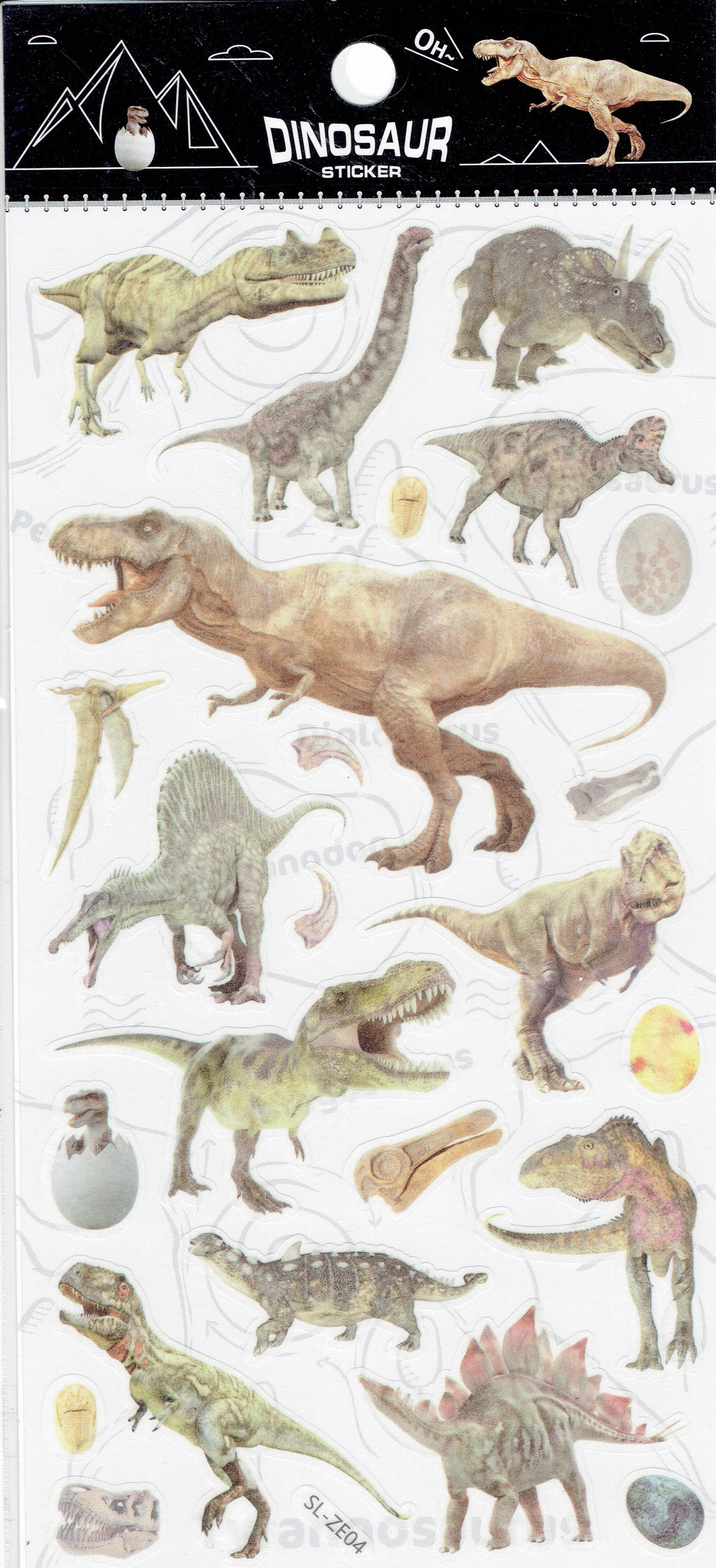 3D Dinosaure Dino Jurassic T-Rex Raptor Autocollant pour Enfants Artisanat Maternelle Anniversaire 1 feuille 481
