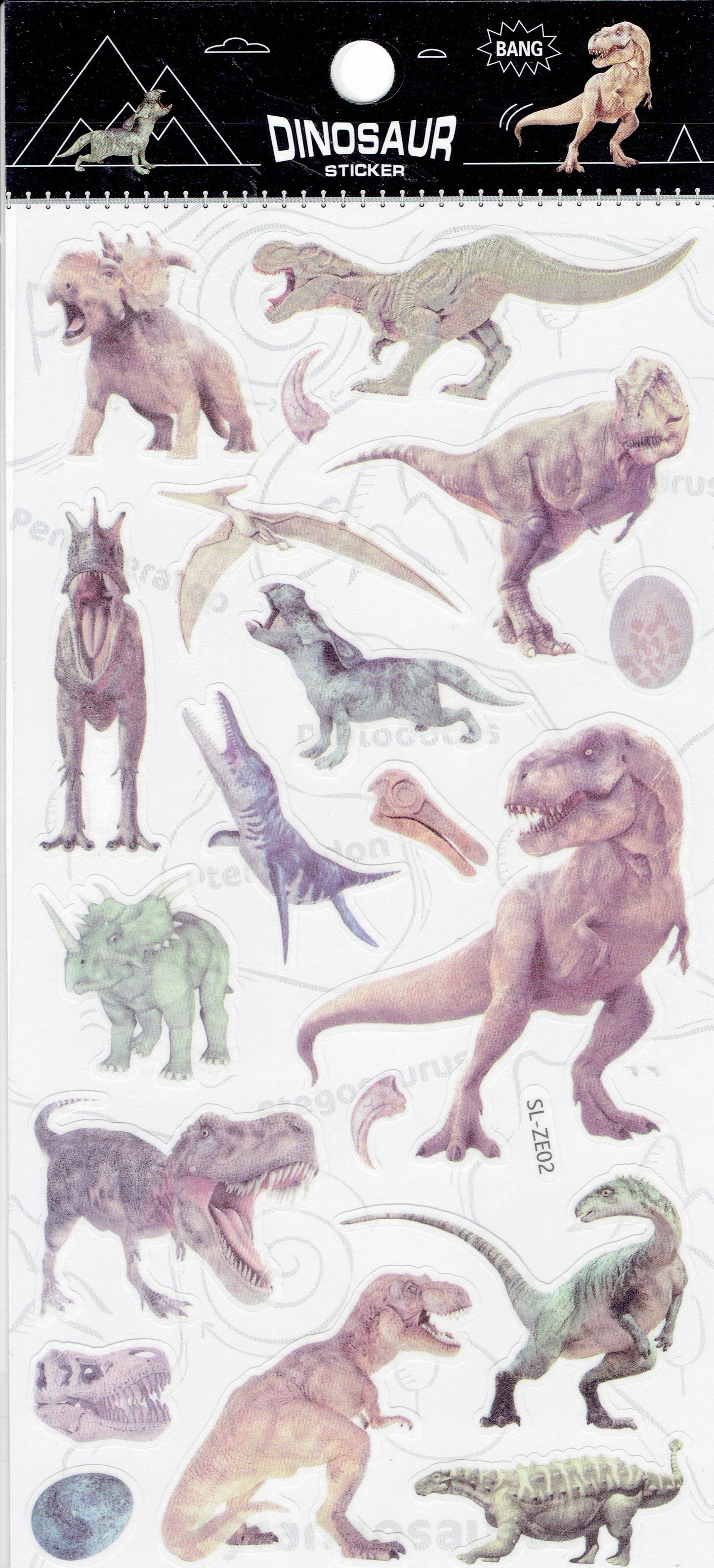 3D Dinosaure Dino Jurassic T-Rex Raptor Autocollant pour Enfants Artisanat Maternelle Anniversaire 1 feuille 484