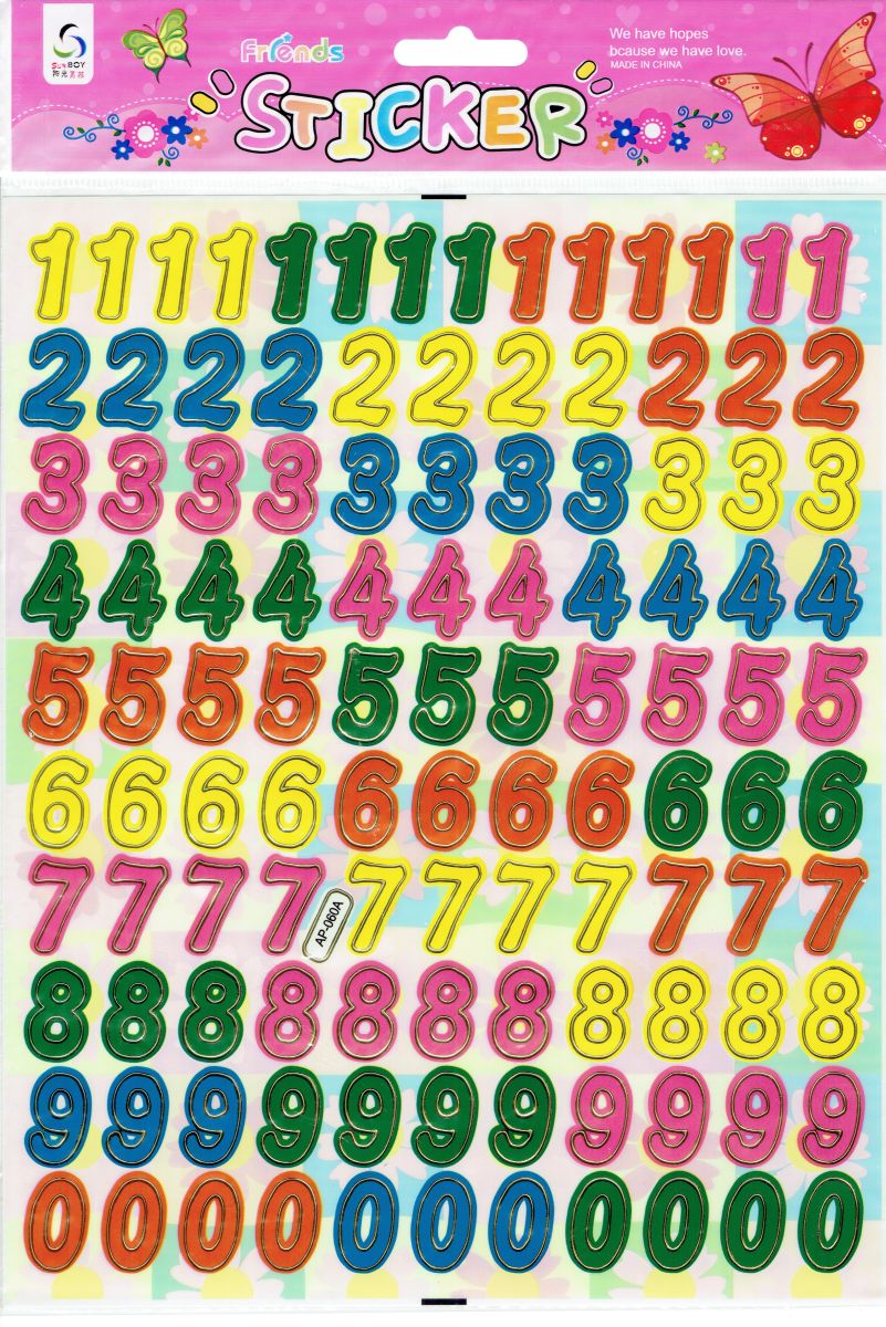 Numbers numbers colorful stickers for children crafts kindergarten birthday 1 sheet 506
