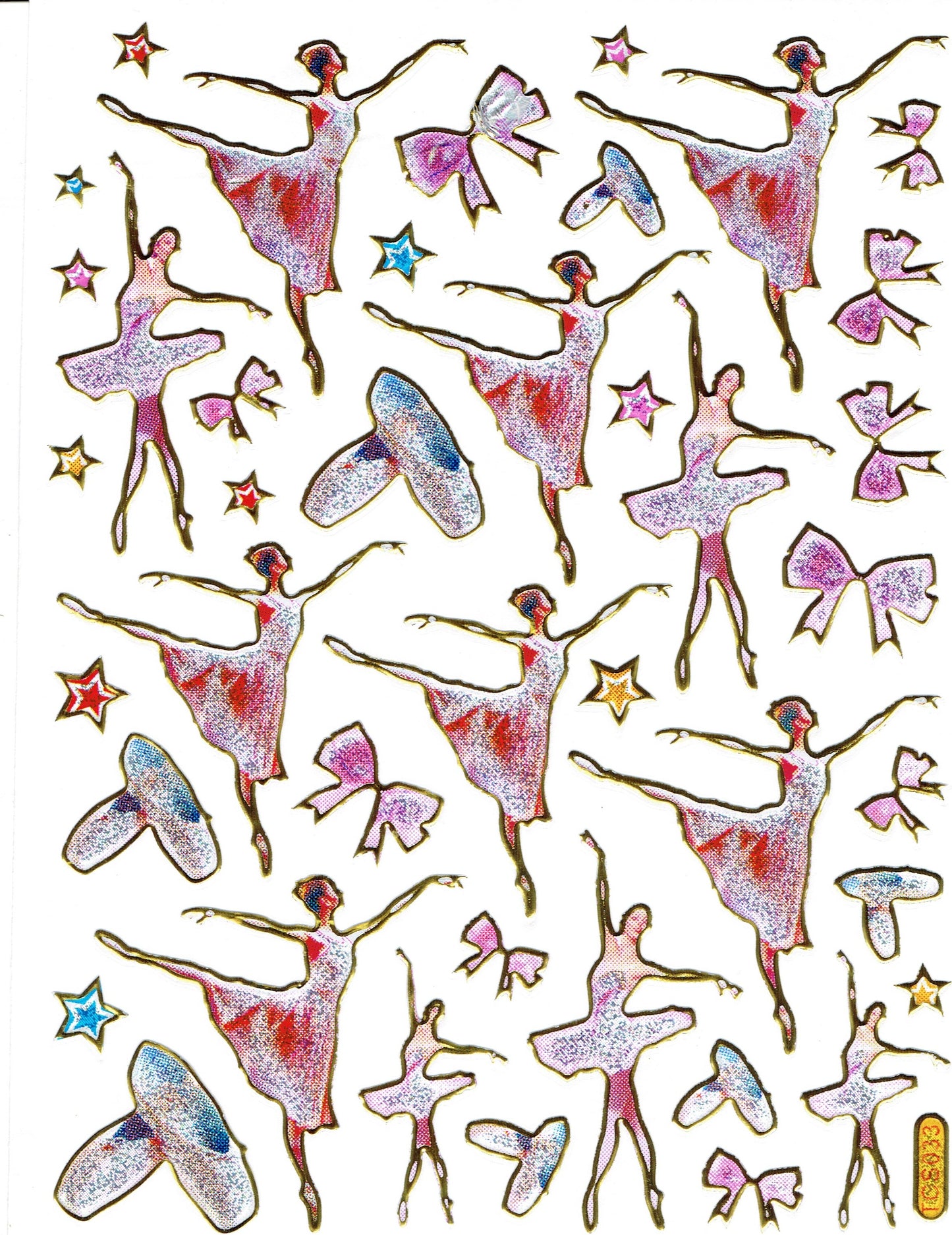 Ballet danse musique autocollant classique effet paillettes métalliques école enfants artisanat maternelle 1 feuille 528