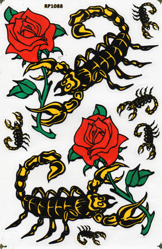 Scorpions roses autocollant moto scooter skateboard voiture tuning modélisme auto-adhésif 549