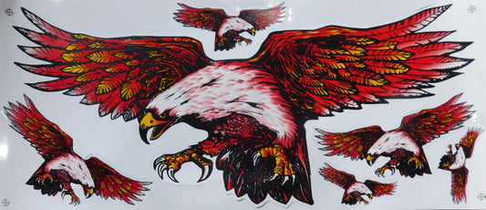 Dragon vert extra grand film autocollant 1 feuille 530 mm x 230 mm résistant aux intempéries moto scooter skateboard voiture tuning auto-adhésif LS003