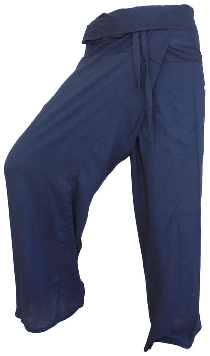 Vielfarbige Fischerhosen: Moderne, geschlechtsneutrale Thai Fisherman Pants aus leichtem Stoff für Yoga und Massage.