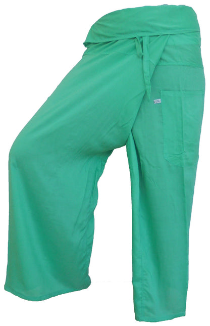 Vielfarbige Fischerhosen: Moderne, geschlechtsneutrale Thai Fisherman Pants aus leichtem Stoff für Yoga und Massage.