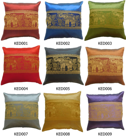 Housse de coussin motif éléphant uni 40x40cm/15.5x15.5in différentes couleurs canapé-lit en soie thaïlandaise chaise de jardin