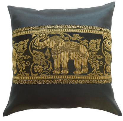 Housse de coussin motif éléphant uni 40x40cm/15.5x15.5in différentes couleurs canapé-lit en soie thaïlandaise chaise de jardin