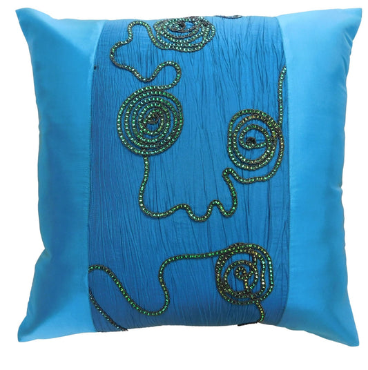 Kissen Kissenbezug Motiv Blumen Efeu verschiedene Farben 40x40cm/15.5x15.5in Thai Seide Sofa Bett Gartenstuhl