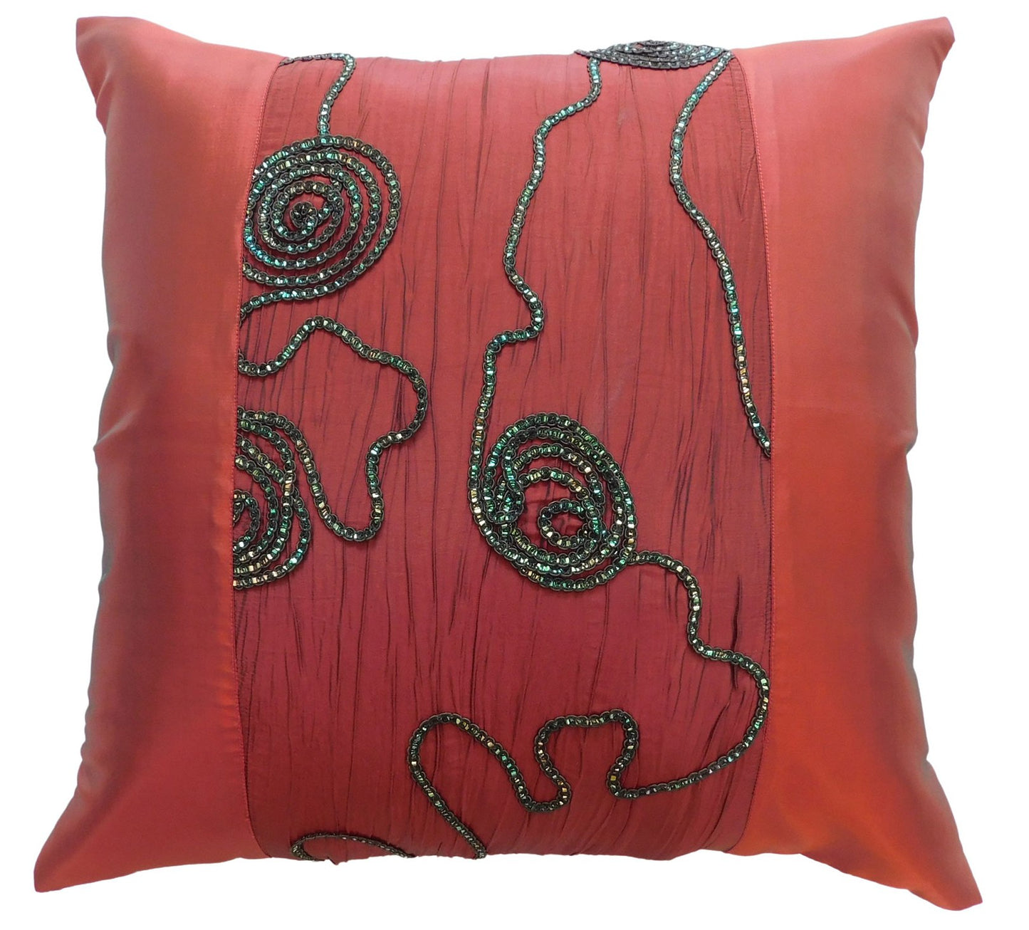 Cushion Cover Motif Flowers Ivy Various Colors 40x40cm/15.5x15.5in Thai Silk Sofa Bed Garden Chair