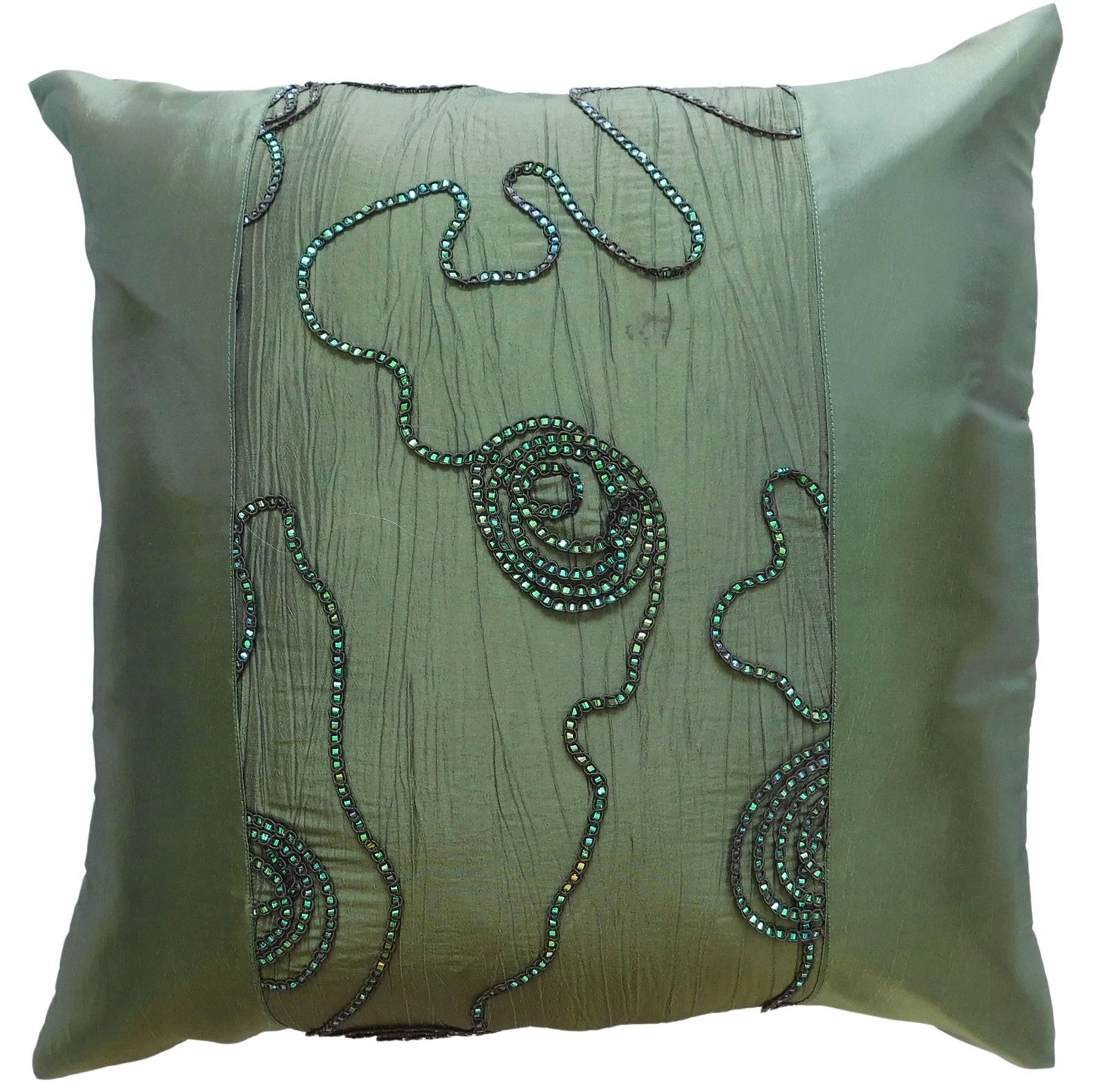 Cushion Cover Motif Flowers Ivy Various Colors 40x40cm/15.5x15.5in Thai Silk Sofa Bed Garden Chair