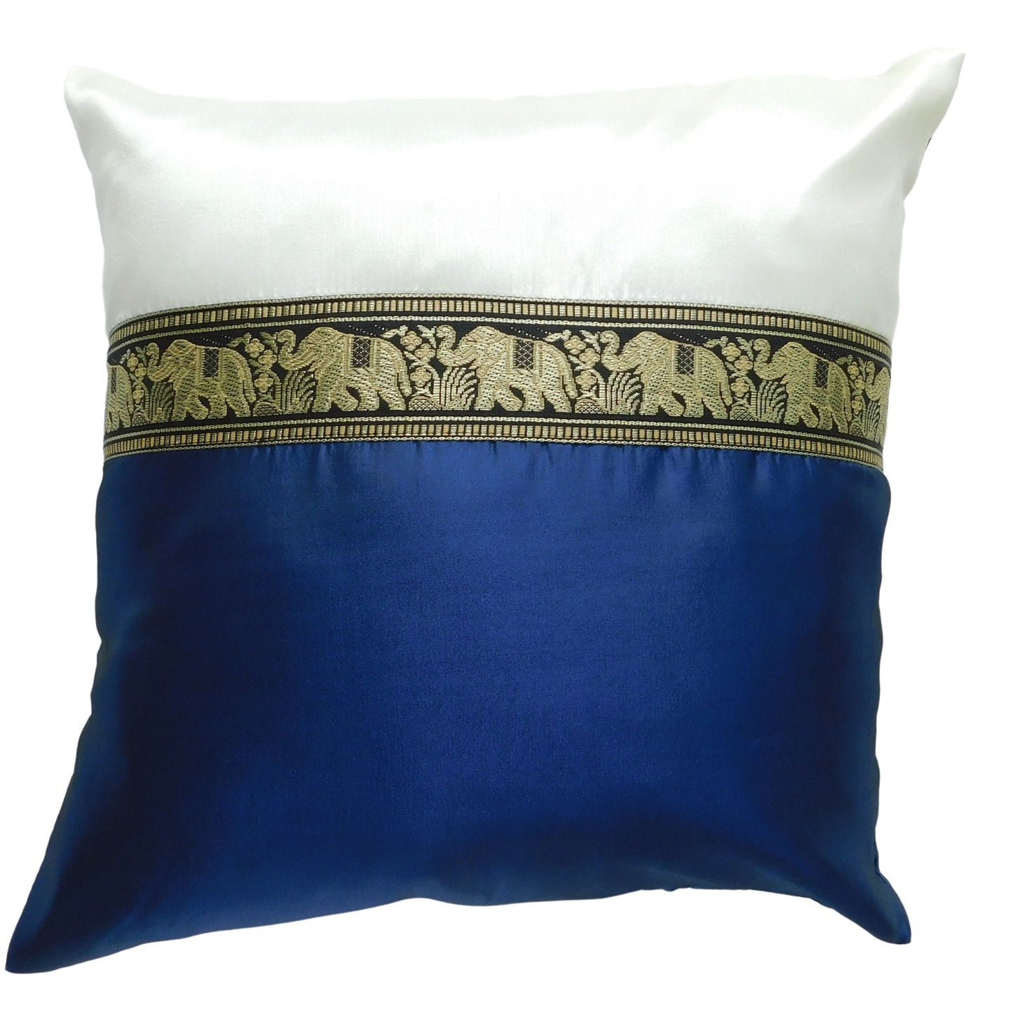 Kissen Kissenbezug Motiv Elefant zweifarbig 40x40cm/15.5x15.5in verschiedene Farben Thai Seide Sofa Bett Gartenstuhl