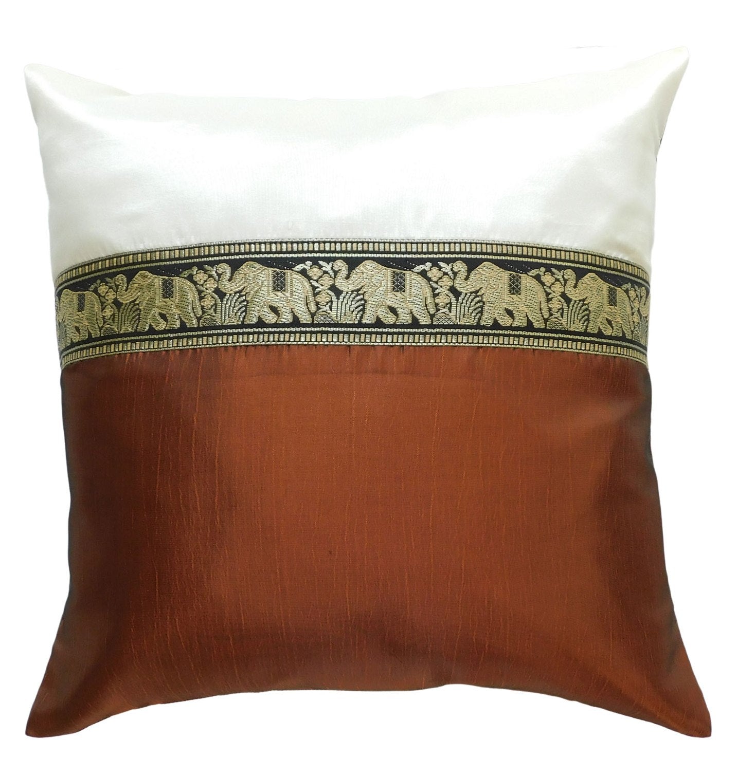 Kissen Kissenbezug Motiv Elefant zweifarbig 40x40cm/15.5x15.5in verschiedene Farben Thai Seide Sofa Bett Gartenstuhl