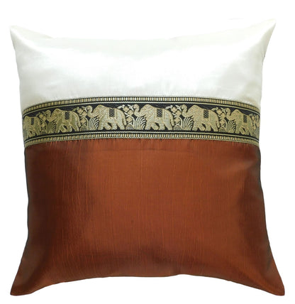 Kissen Kissenbezug Motiv Elefant zweifarbig 40x40cm/15.5x15.5in verschiedene Farben Thai Seide Sofa Bett Gartenstuhl