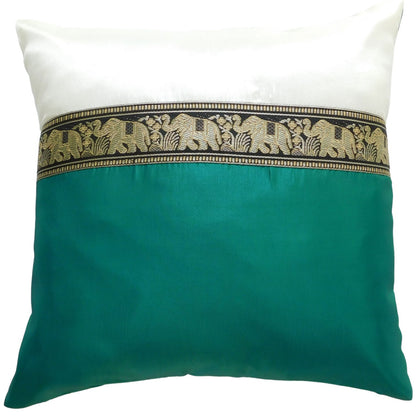 Kissen Kissenbezug Motiv Elefant zweifarbig 40x40cm/15.5x15.5in verschiedene Farben Thai Seide Sofa Bett Gartenstuhl