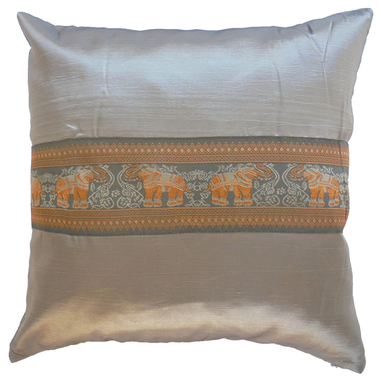 Oreiller housse de coussin motif éléphants colorés différentes couleurs 40x40cm Thai soie canapé-lit chaise de jardin