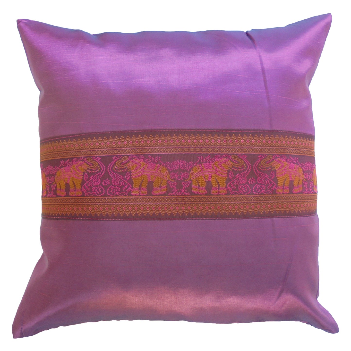 Oreiller housse de coussin motif éléphants colorés différentes couleurs 40x40cm Thai soie canapé-lit chaise de jardin
