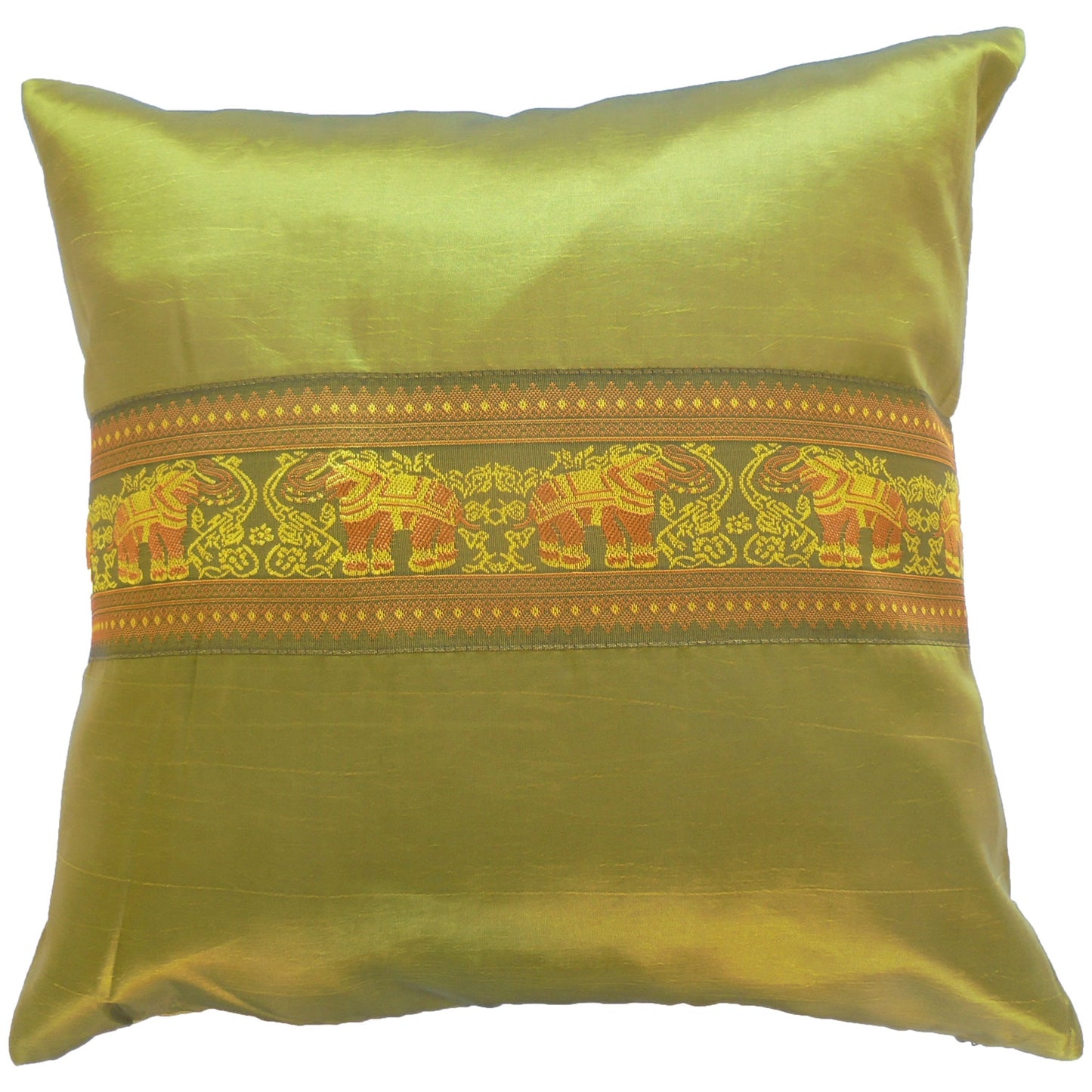 Oreiller housse de coussin motif éléphants colorés différentes couleurs 40x40cm Thai soie canapé-lit chaise de jardin