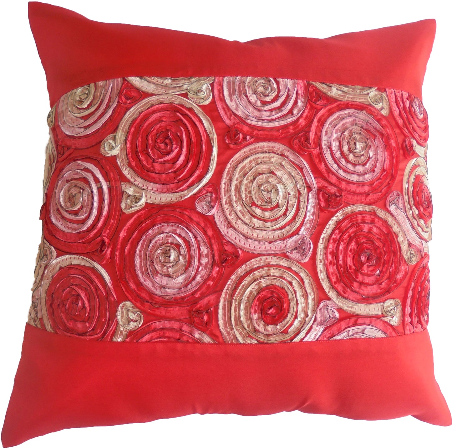 Pillow Cushion Cover Motif Flowers Various Colors 40x40cm/15.5x15.5in Thai Silk Sofa Bed Garden Chair