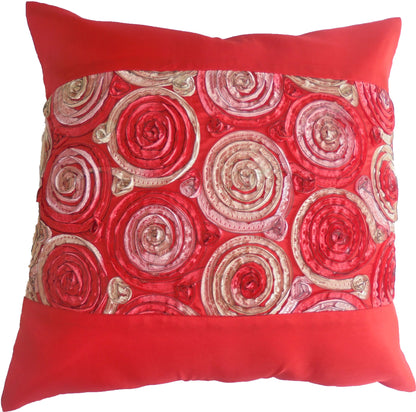 Pillow Cushion Cover Motif Flowers Various Colors 40x40cm/15.5x15.5in Thai Silk Sofa Bed Garden Chair