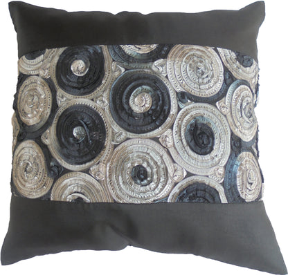 Pillow Cushion Cover Motif Flowers Various Colors 40x40cm/15.5x15.5in Thai Silk Sofa Bed Garden Chair