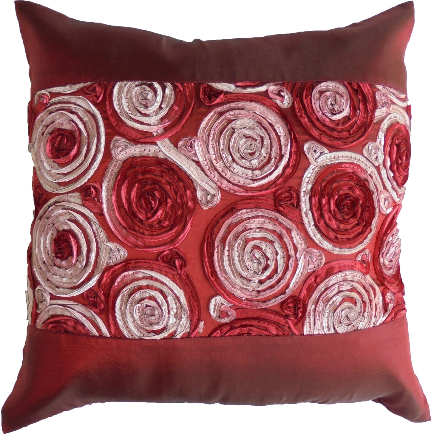 Pillow Cushion Cover Motif Flowers Various Colors 40x40cm/15.5x15.5in Thai Silk Sofa Bed Garden Chair