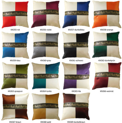 Oreiller housse de coussin motif éléphant à carreaux 40x40cm/15.5x15.5in différentes couleurs Thai soie canapé-lit chaise de jardin
