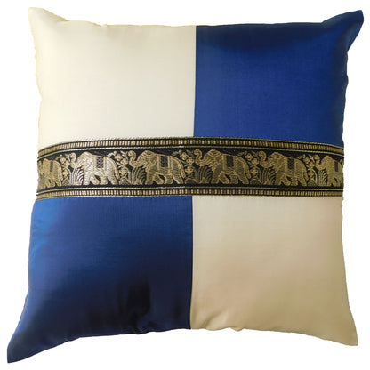 Oreiller housse de coussin motif éléphant à carreaux 40x40cm/15.5x15.5in différentes couleurs Thai soie canapé-lit chaise de jardin