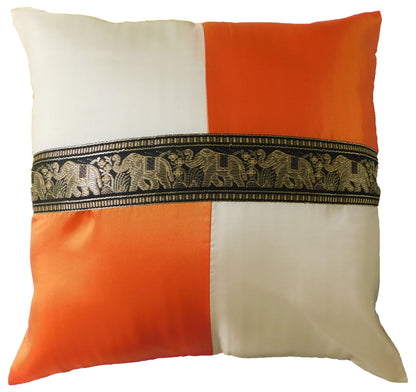 Oreiller housse de coussin motif éléphant à carreaux 40x40cm/15.5x15.5in différentes couleurs Thai soie canapé-lit chaise de jardin