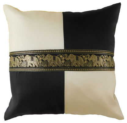 Oreiller housse de coussin motif éléphant à carreaux 40x40cm/15.5x15.5in différentes couleurs Thai soie canapé-lit chaise de jardin