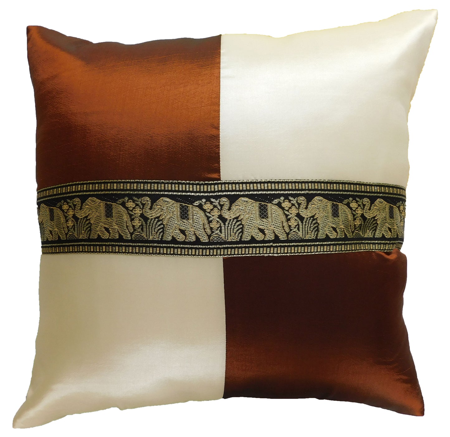 Oreiller housse de coussin motif éléphant à carreaux 40x40cm/15.5x15.5in différentes couleurs Thai soie canapé-lit chaise de jardin