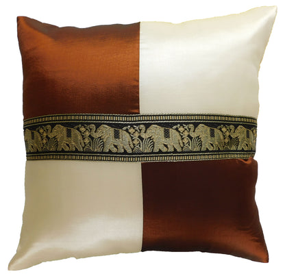Oreiller housse de coussin motif éléphant à carreaux 40x40cm/15.5x15.5in différentes couleurs Thai soie canapé-lit chaise de jardin