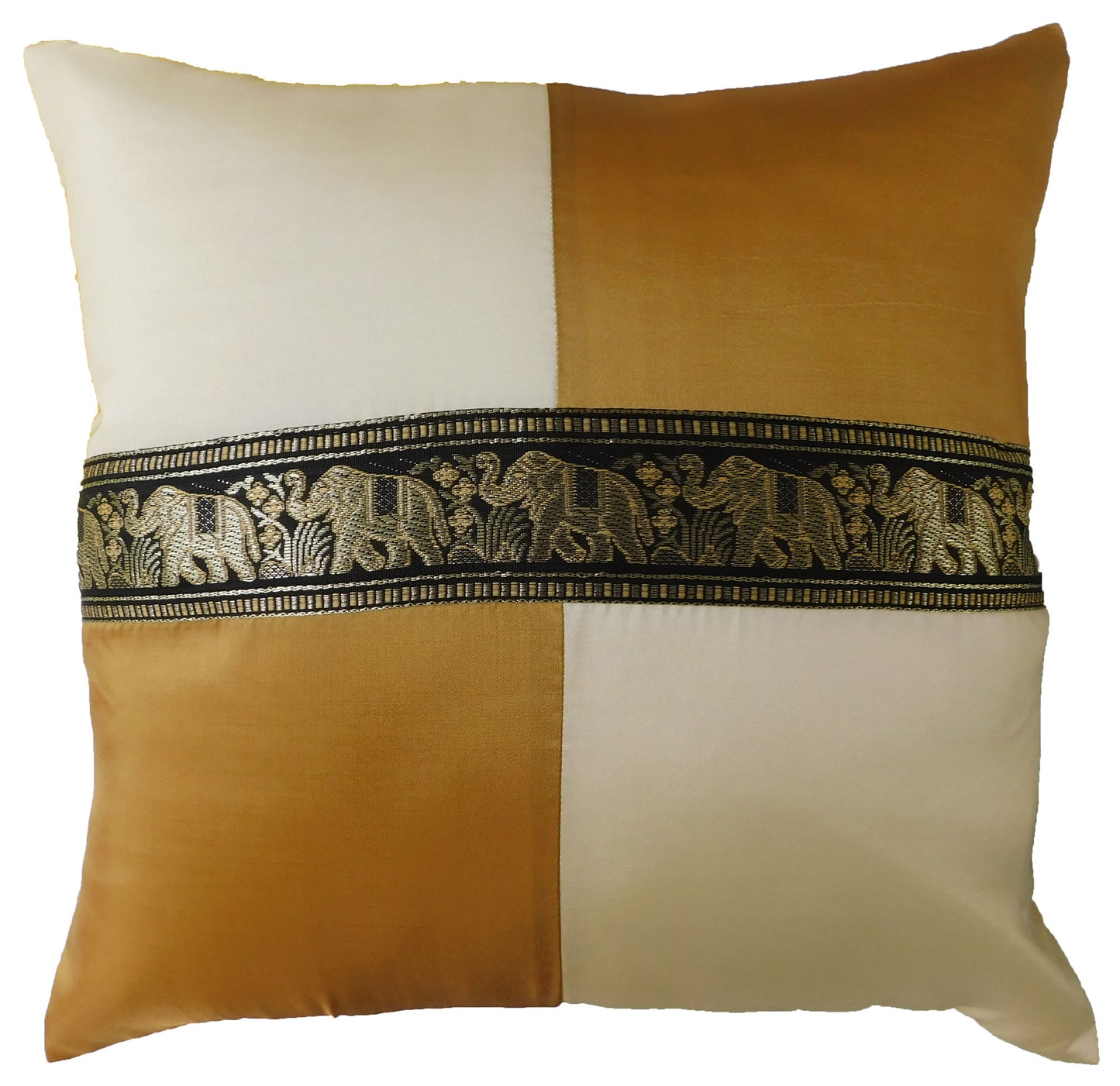 Oreiller housse de coussin motif éléphant à carreaux 40x40cm/15.5x15.5in différentes couleurs Thai soie canapé-lit chaise de jardin